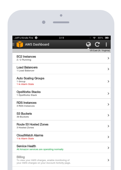 Mobile AWS Console Mobile AWS Console